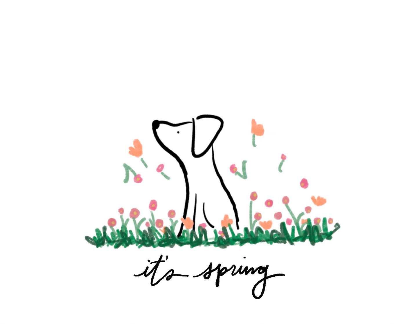 Spring Dog Greeting Card